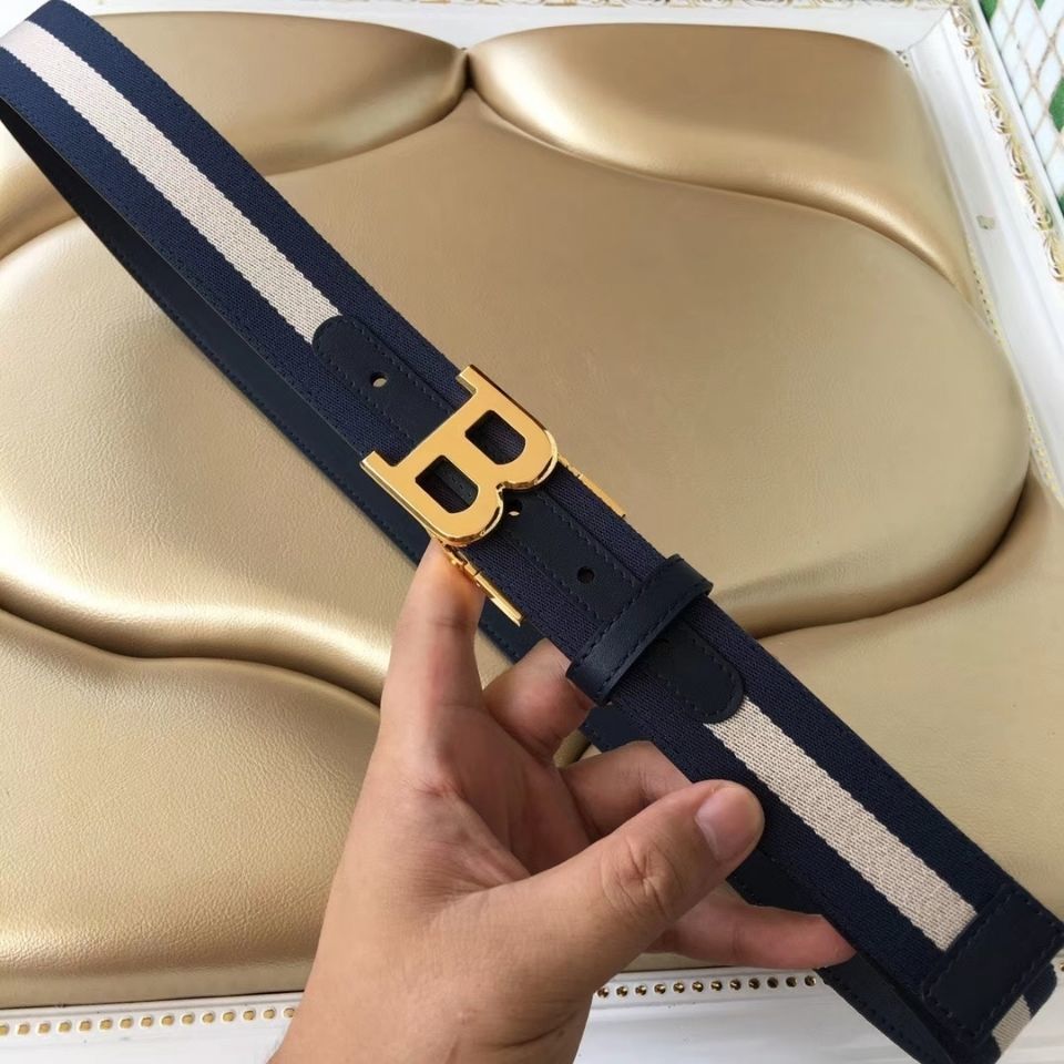 

New Bali top grade leisure B men's color ribbon with leather belt XYMKYXX, Black