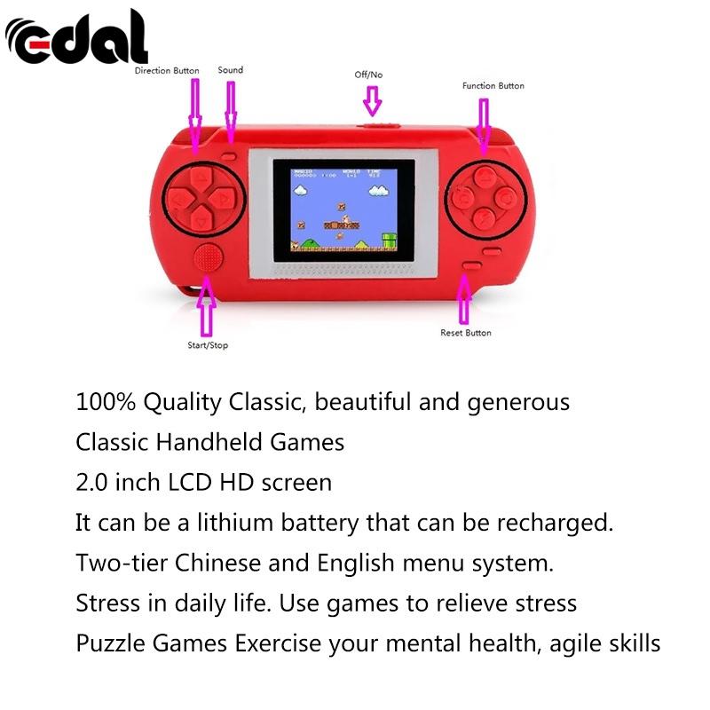 

Portable Game Players EDAL Good Gift To Child Colorful Display Intelligence 2 Inch Screen Player 268 Different Games