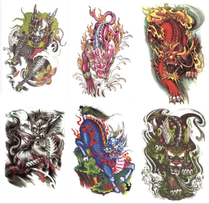 

AAA6 Sexy Colorful Flower Waterproof Tattoo Body Art Temporary Men Women Washable Fake Applique Paste Pattern 10pic