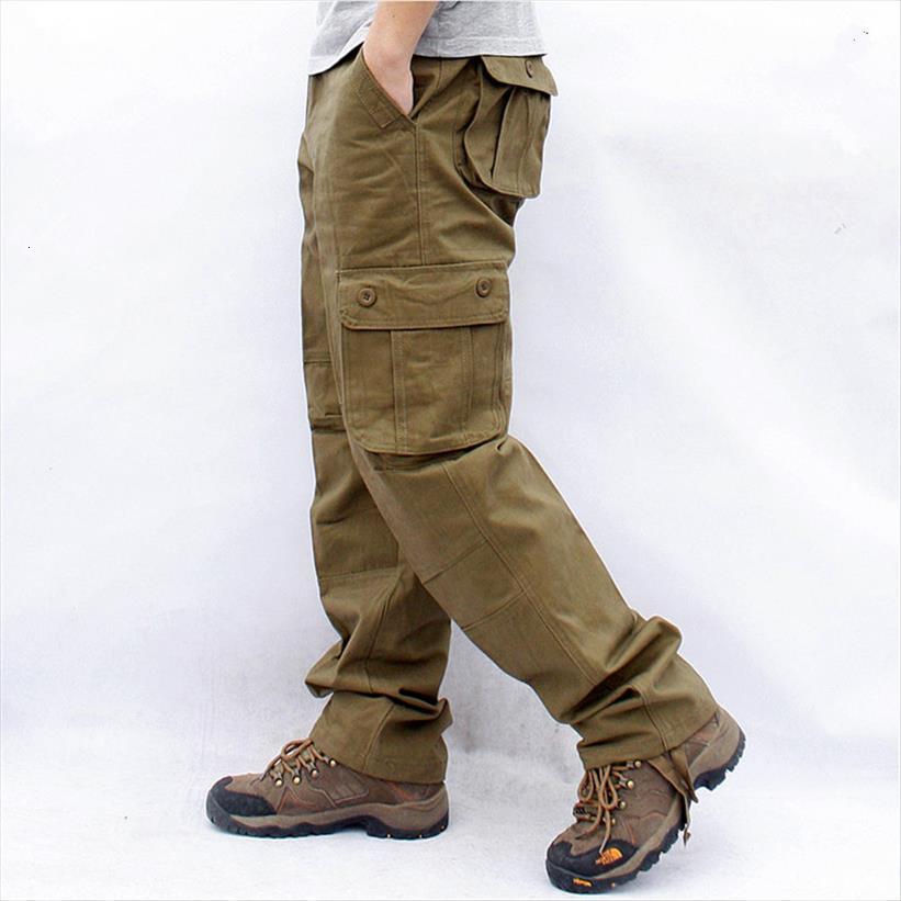 

overalls cargo casual multi pockets women pants military tactical work pantalon hombre streetwear army straight trousers 44, Black