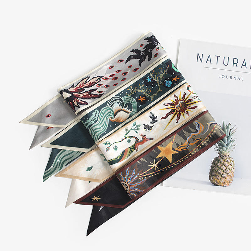 

2021 Designer Fashion Headband Luxury Brands scarf Women Silky Scraves Top Grade Silk Muffler Hair Bands 100*5cm