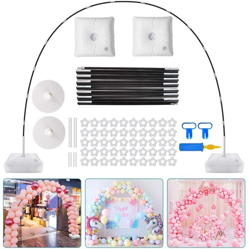 

Party Decoration Balloon Arch Kit, 9FT Tall & 10Ft Wide Adjustable Stand Set With Water Fillable Base ,50Pcs Clips