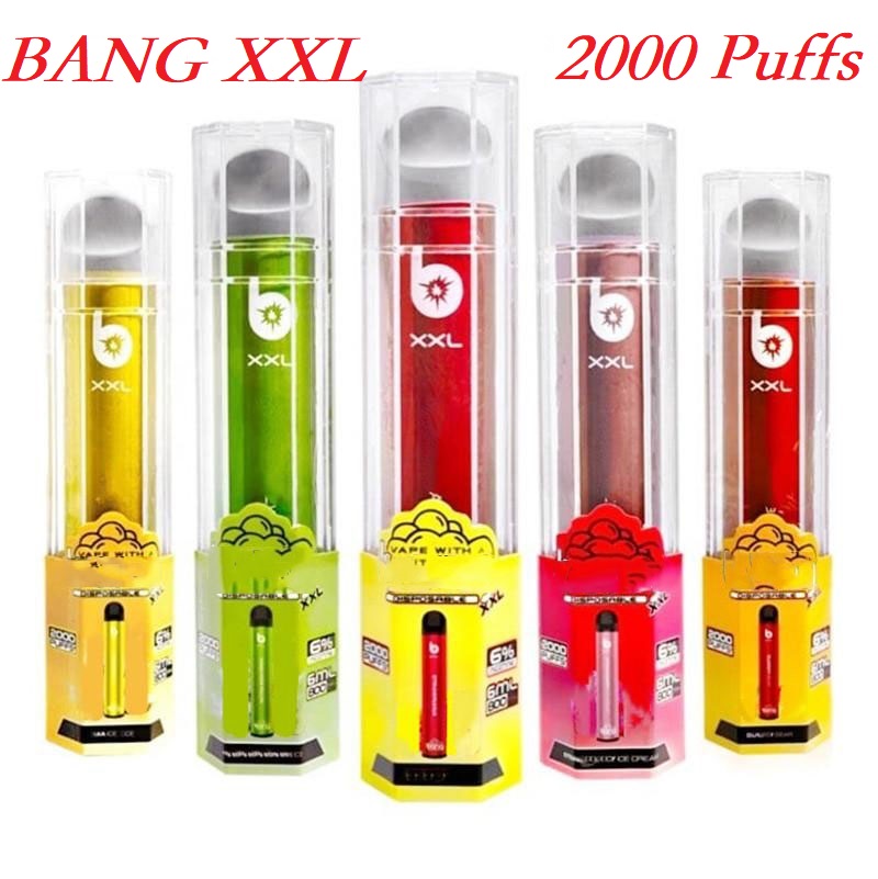 

Puff Bars Bang XXL Cigarette Device 800mAh Battery Pre-Filled 6ml Cartridge Pods 2000 Puffs XXtra Vapor Kit 24 Colors Disposable Vape