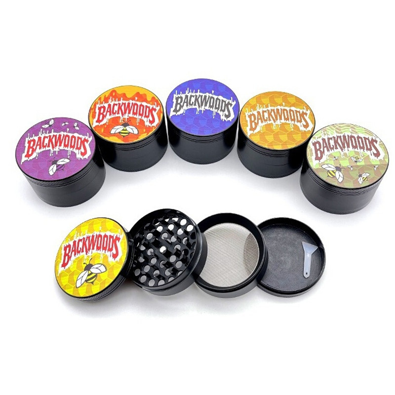 

Metal Zinc Alloy 63mm diameter Backwoods Grinder NO BATTERY Bee Tobacco Crusher 4 Layers Herb Smasher Hand Muler Smoking Accessories