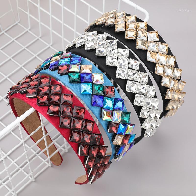 

Hair Clips & Barrettes 2022 Simple Square Color Rhinestone Headband Bohemian Luxury Wedding Banquet Bride Headdress, Golden;silver