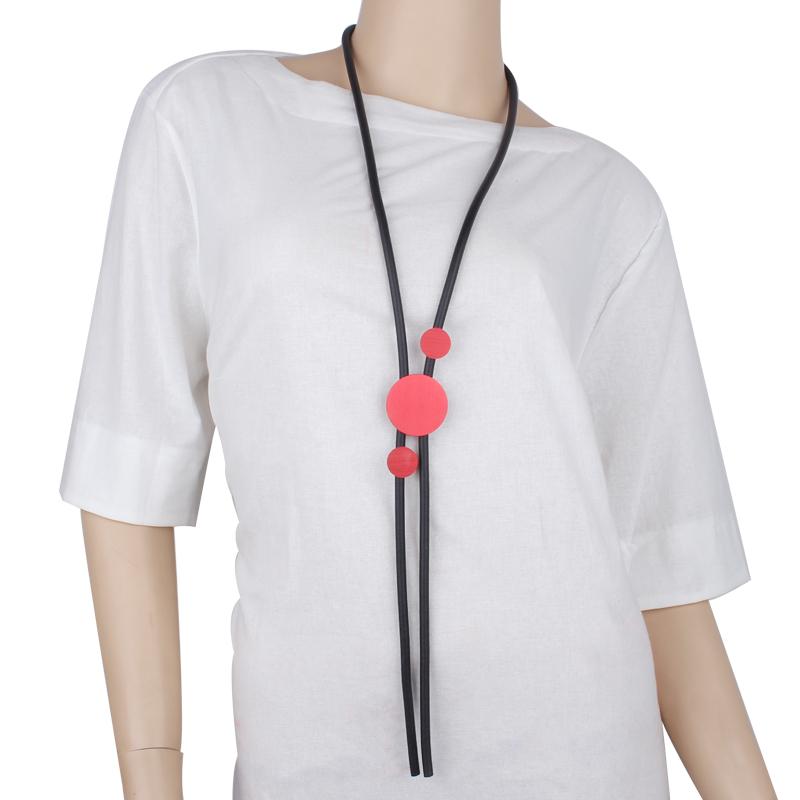 Pendant Necklaces JID Gothic Rubber Long Necklace Women Simple Handmade Fashion Round Alloy Jewelry Festival Gift Wholesale-image-712029943