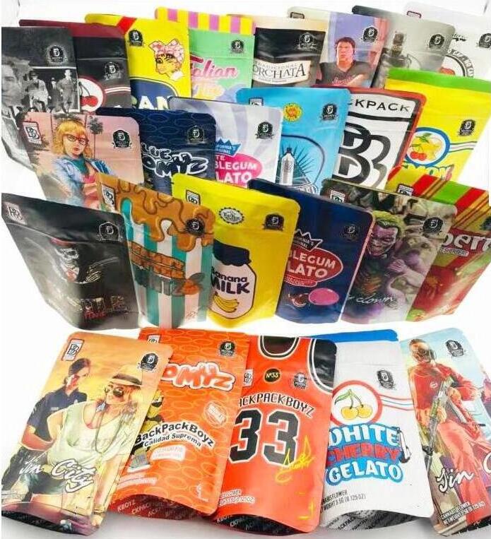 

backpackboyz 3 5g mylar bags childproof resistant resealable ziplock JUNGLE BOYZ 420 BB packaging bag