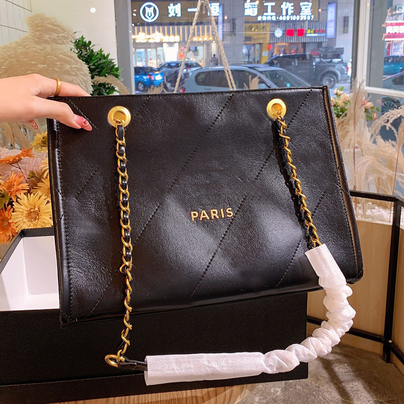

Designer Women Paris Tote Shopping Bag France Brand Weave Chain Totes Handbags Leather Diamond Lattice Large Capacity Shoulder Handbag Luxur