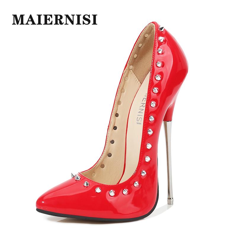 

Classical Elegant Single Women Shoes Super High Heels 16cm Pumps Patent Leather Point Toe Thin Lady Wedding Shoe Dress, Black