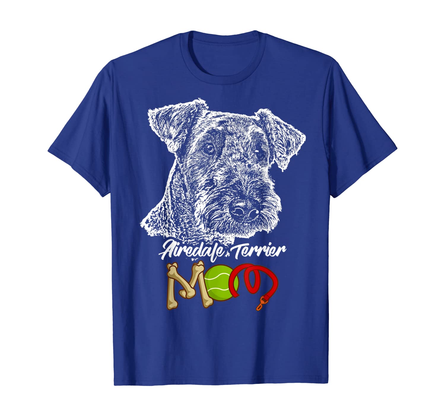 

cute airedale terrier t-shirt, White;black