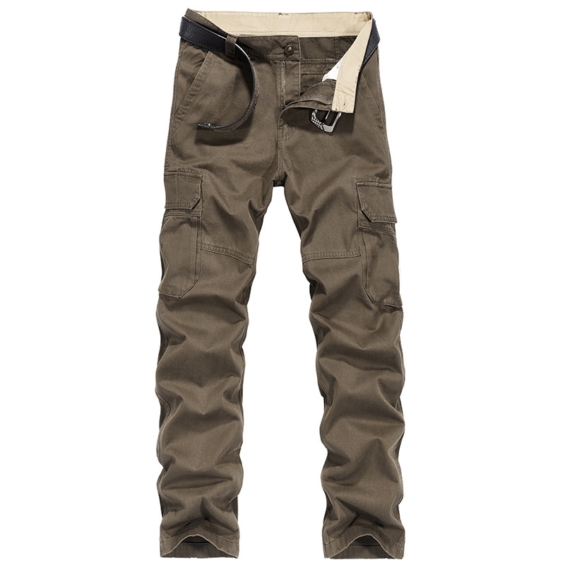 

Jeep shield outdoor men's loose straight cotton overalls large size Multi Pocket military pants, Khaki