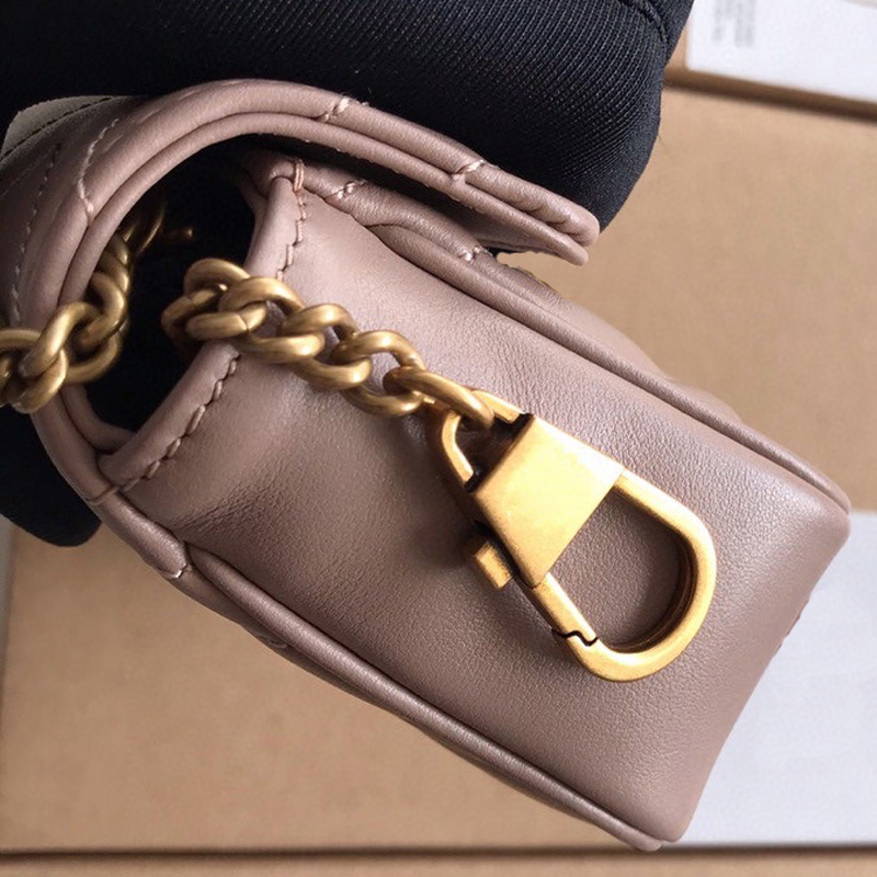 

Womens mini bag top quality handbags marmot small black genuine real leather gold chain heart Zig Zag crossbody shoulder quilted flap bags b