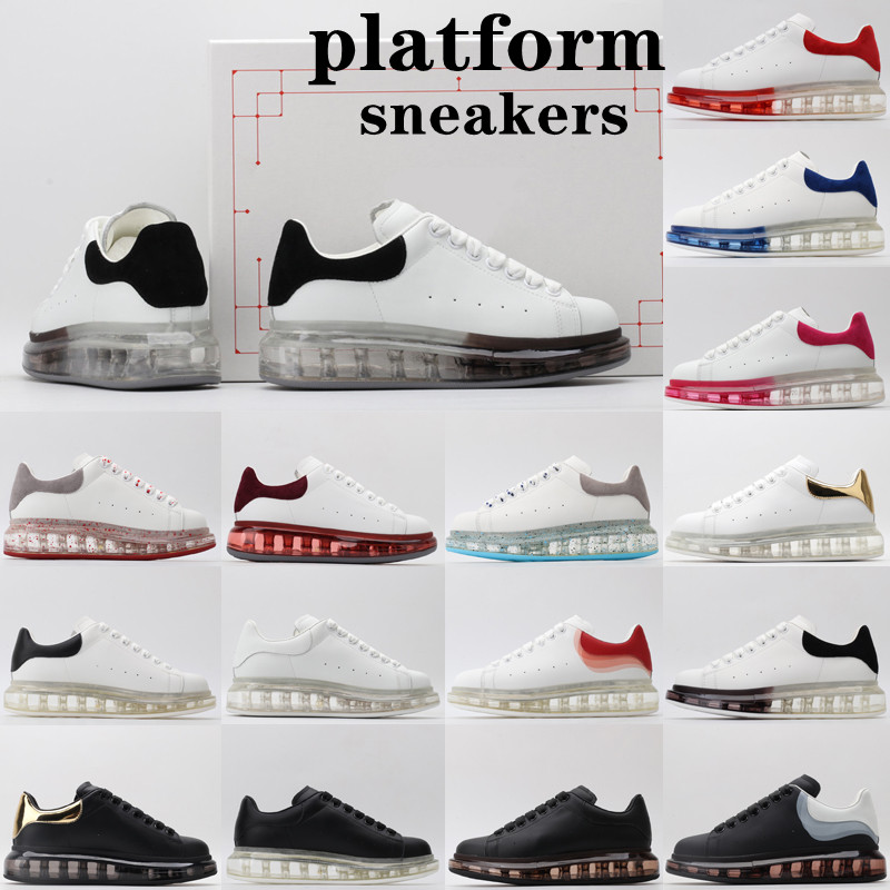 

2021 Leather mens Sneakers oversized shoe espadrilles Men Women flats cushioned espadrille flat White black Platform Cushion Sole Casual Shoes