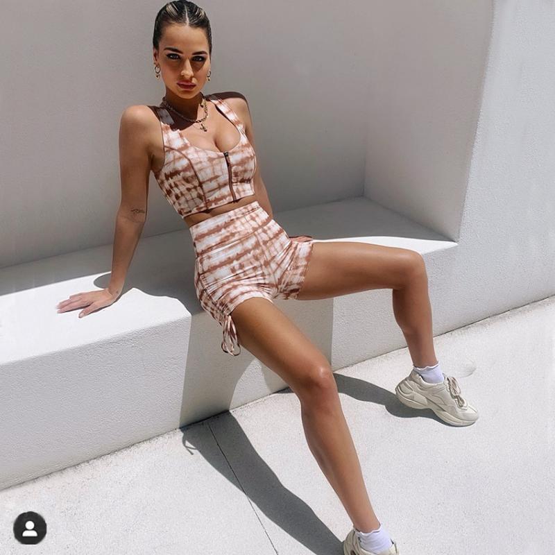 Pad Seamless Yoga Set Women Zipper Sports Bra High Waist Lace Push Up Shorts Workout Fitness Outfit ActiveWear Gym Suits-image-673855391