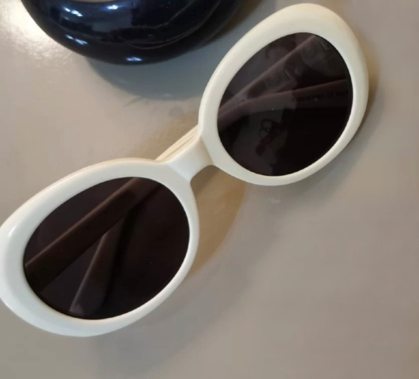 

Fashion Oval Sunglasses White Grey Lens 54mm Sun Glasses gafas de sol Sonnenbrille unisex Sunglasses with Box