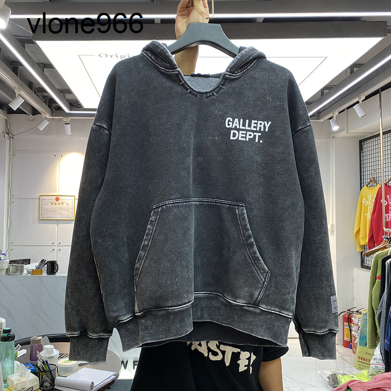 

2022 Gallerys depts designer hoodies Fashion brand winter letter printing washing water used Plush men's women's Hoodie 79KC, Black