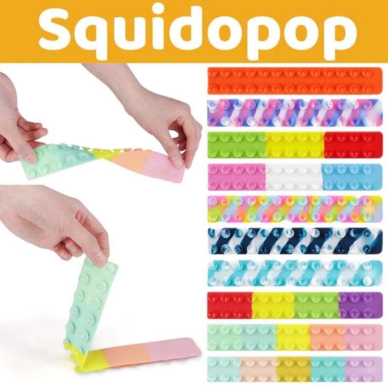 

Squidopop Fidget Toys Suction Cup Square Pat Pat Silicone Sheet Children Stress Relief Squeeze Toy Antistress Soft Squishy FY3631 0310