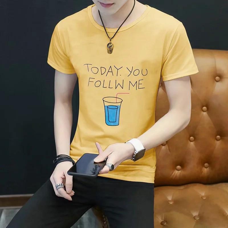 Mens Designer Tshirts Fashion Males Crew Neck Tops Short Sleeved Mens Summer Today You Follow Me Letter Print Clothing