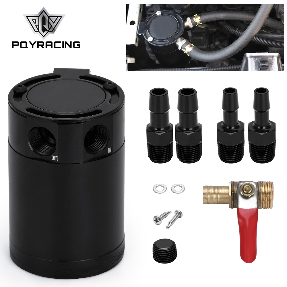 

PQY - M16*1.5 Inlet Outlet 2-Port Compact Baffled Oil Catch Can Tank PQY-TK91