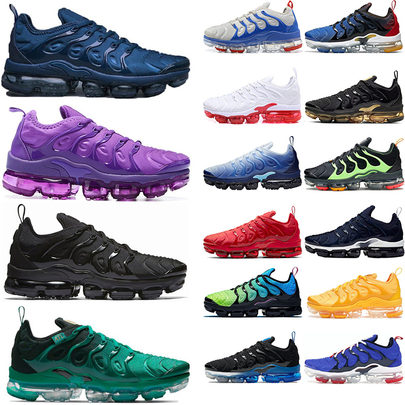 

AM Tn Plus Running Shoes Big Size 13 Triple Black White Red University Blue Fresh Violet USA Royal Of Star Vapomx AIMX Mens Trainers Womens Sneakers 36-47 With Socks, 12