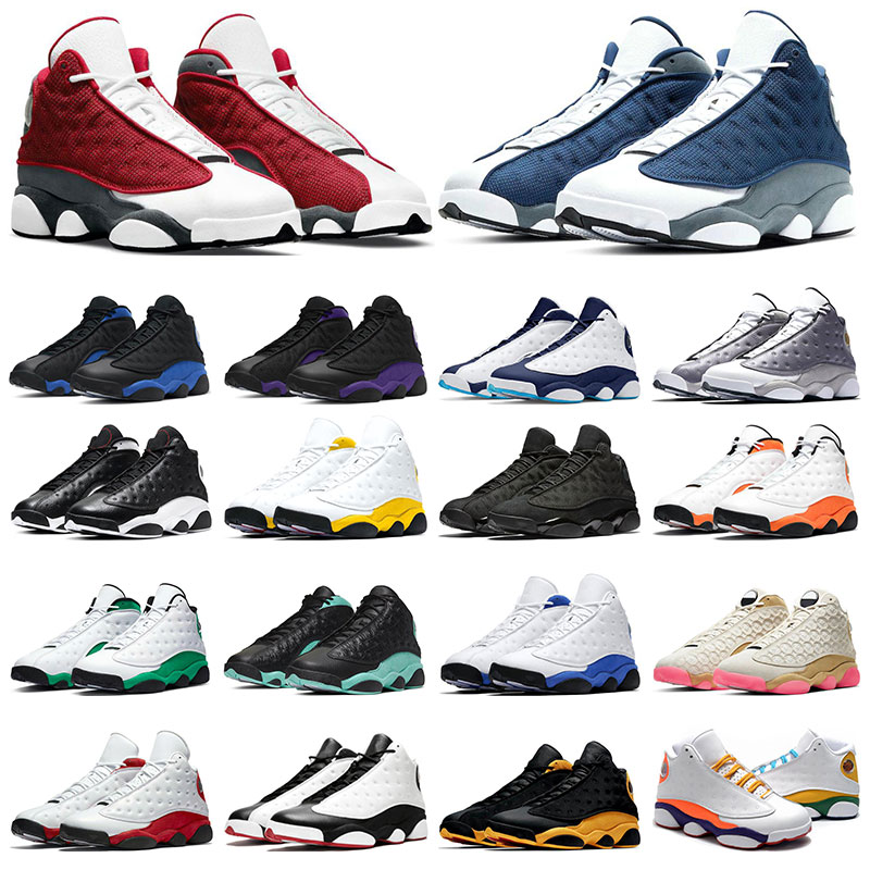 

Mens sneakers Basketball running Shoes 13s 13 Red Flint Hyper Royal Black Cat University Gold He Got Game sports trainers 7-13, 1 university gold
