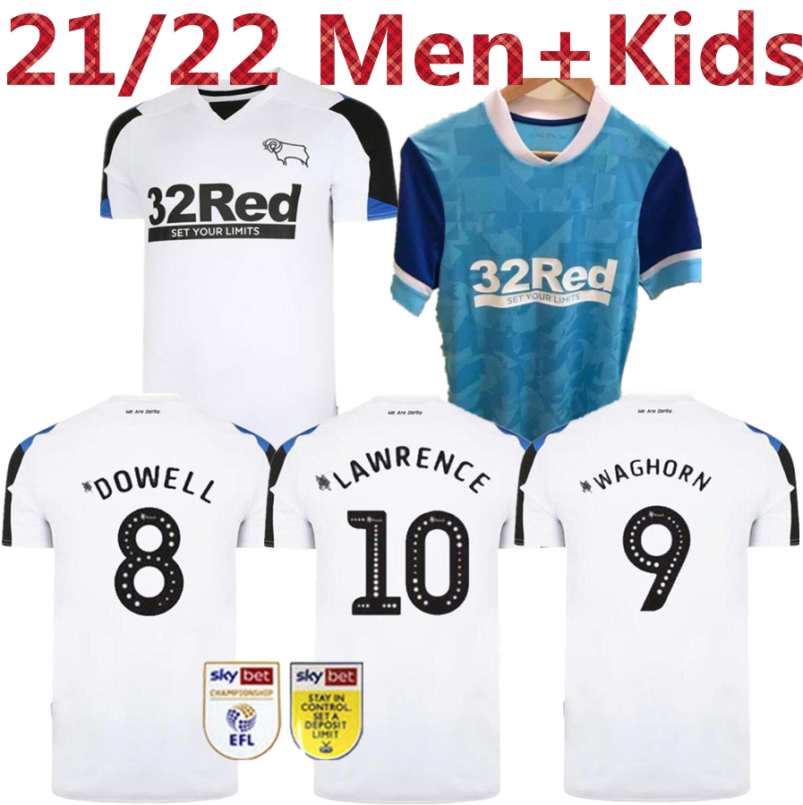 

21/22 DERBY COUNTY soccer jersey ROONEY 2021 2022 jerseys LAWRENCE BOGLE WAGHORN maillot de football shirt Men kids kits socks full sets BIELIK Top thailand, White