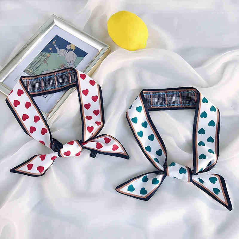 

Chains J1311 Simple Small Long Silk Scarf With Thin Ribbon Hairband Decoration