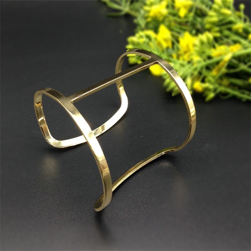 

Bangle Trendy Opening Adjustable Bracelets 2021 Fashion Women Boho Punk Jewelry Bracelet Metal Plated Hollow Wide Cuff