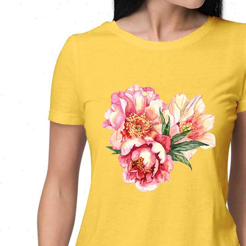 

womens t shirt pop art style shirts streetwear casual flower fashion clothes for women elegant hip hop design plus size, White