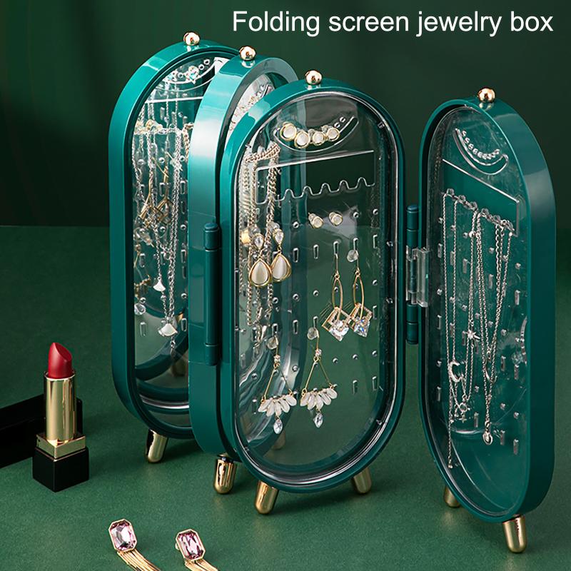 

Jewelry Storage Box Earrings Multilayer Dustproofs Space Cosmetic Holder Gift #T3G Boxes & Bins