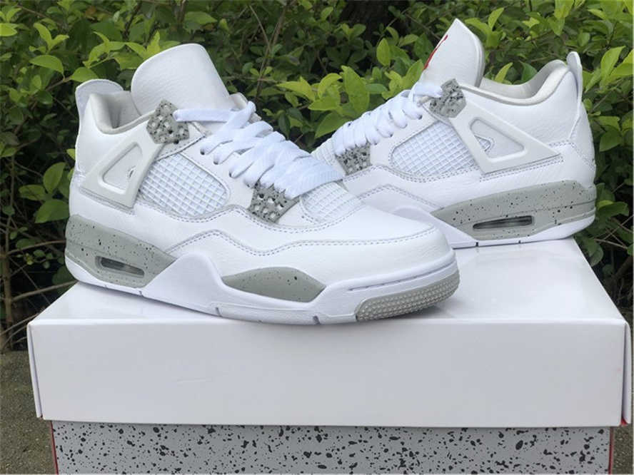 

2021 Release Authentic 4 White Oreo 4s Tech Grey Black Fire Red Shoes Men Outdoor Sports Sneakers CT8527-100 With Original box US7-13