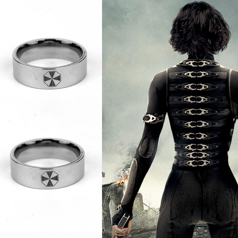 

Cluster Rings Biohazard Umbrella Corporation Silver Color Movie Game Jewelry For Men