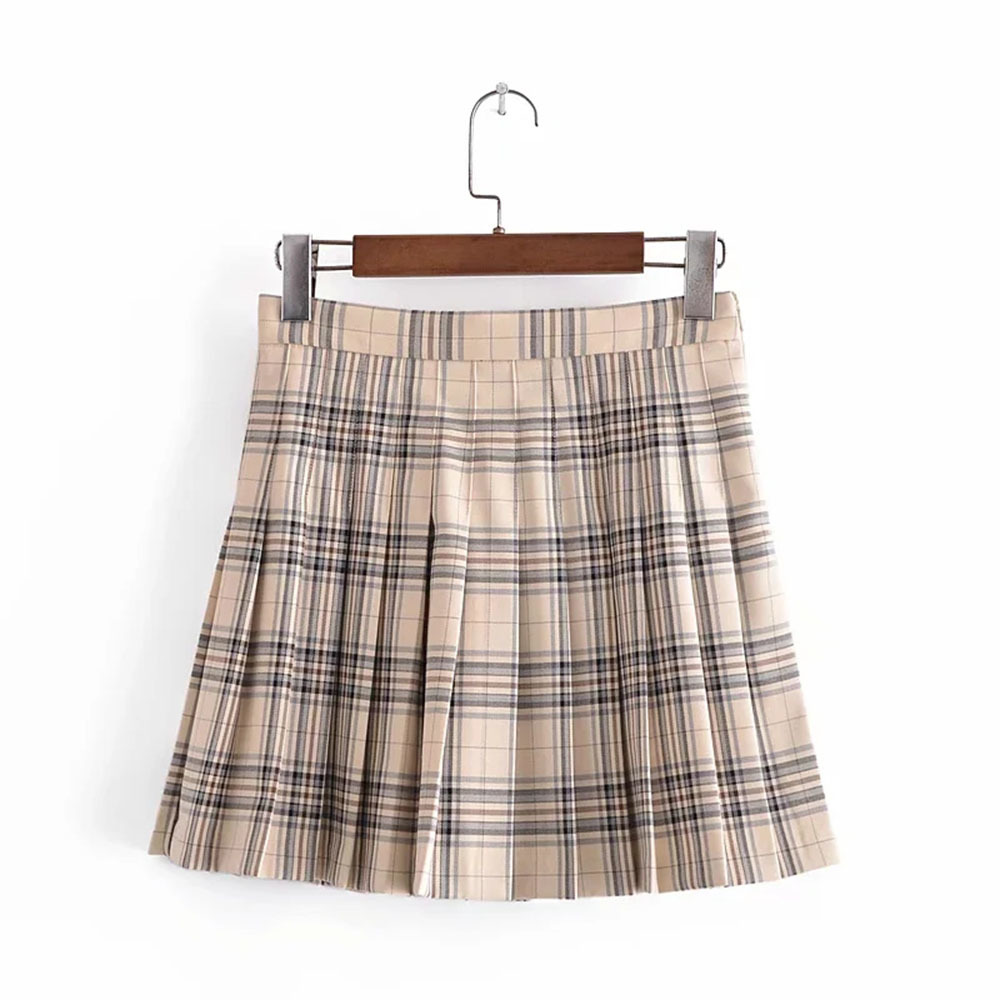 

BBWM Summer Women Skirt Lattice High Waist Student Pleated Skirts Women Cute Sweet Girls Dance Mini Skirt 210520, Multi