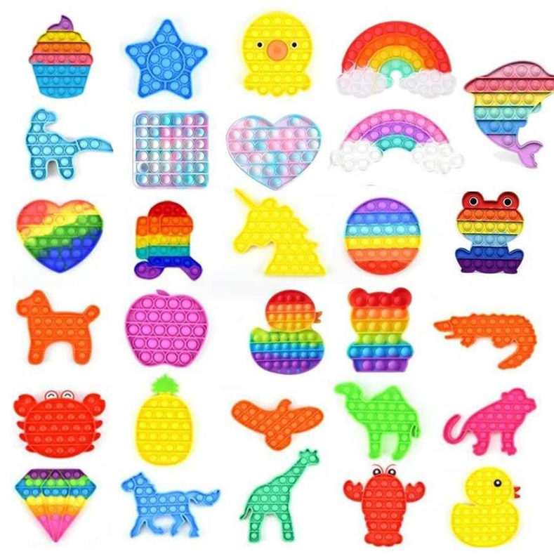 

Rainbow Push Bubble Fidget Sensory Toy Stress Reliever Stress Relief Toys Anxiety Relief Toys For Kids Birthday Party Gifts DHL Ship, As show