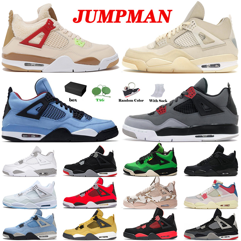 

Basketball Shoes Jumpman 4 Mens Womens 4s Wild Things White Off Sail Infrared VI Travis Scott Manila Toro Bred Black Cat Oreo Veterans Day Sneakers Trainers With Box, 40-47 cool grey