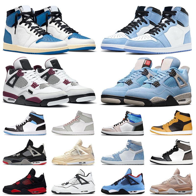

Men Basketball Shoes 1s Hyper Royal Pollen Prototype 1 University Blue 4 4s Sail Black Cat Bred Cement Red Thunder Taupe Haze Mens Womens Trainers Sneakers, 1s 5.5-12 silver toe with black symbol