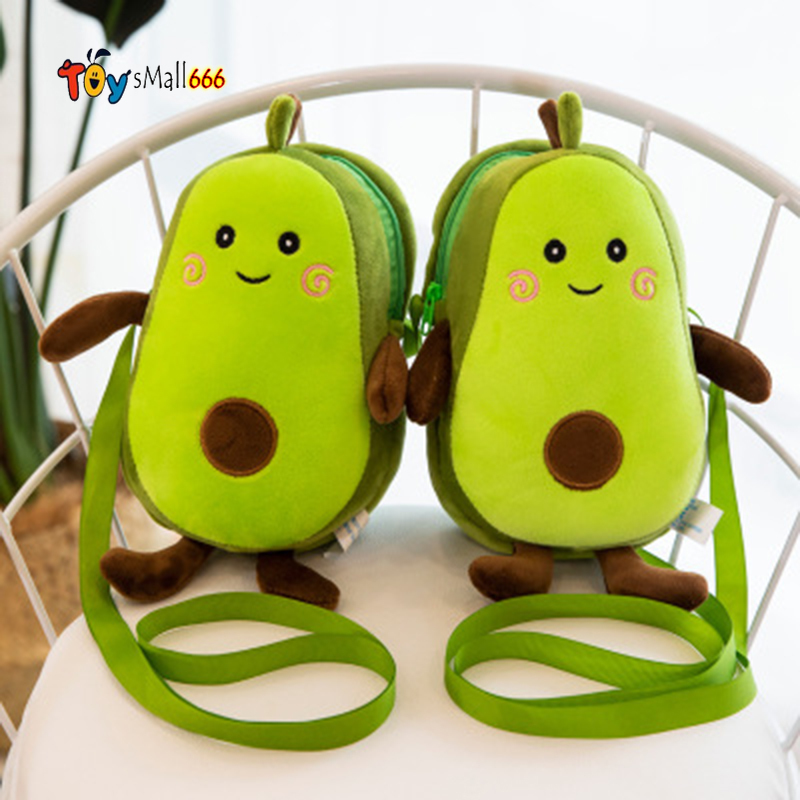 

Avocado Plush Soft Stuffed Fruits Cartoon Plush Toys mulit style Shoulder Bag Coin Purse for Children Kids Gift, Green
