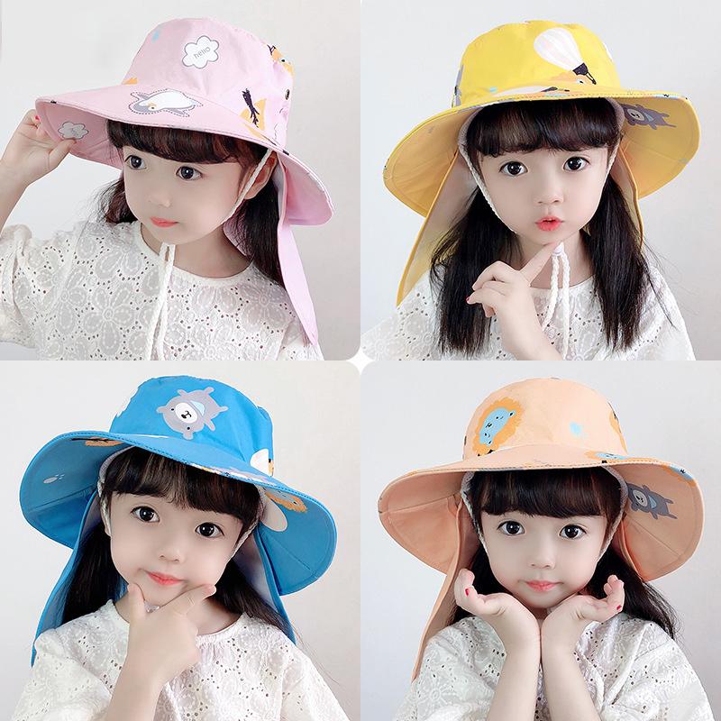 

Caps & Hats Summer Children's Sun Hat Baby Fisherman's With Shawl Outdoor Fun Protection Kids Sport Beach Adjustable, 03