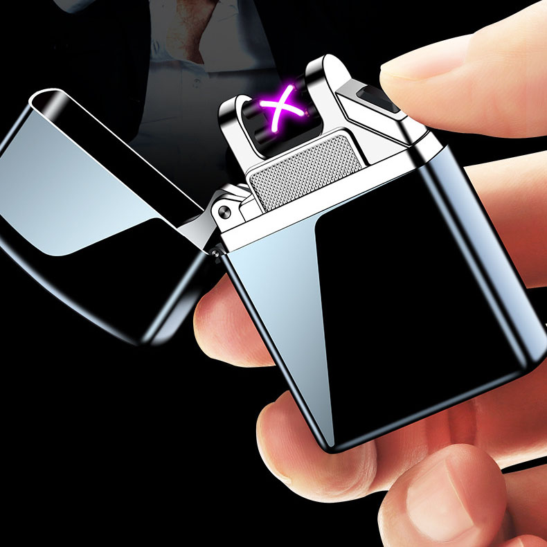 

Dropship piers Chargeabe Dua Eectric Arc ighter USB Singe Arc Meta Windproof ighter Whoesae For Smoking Accessories