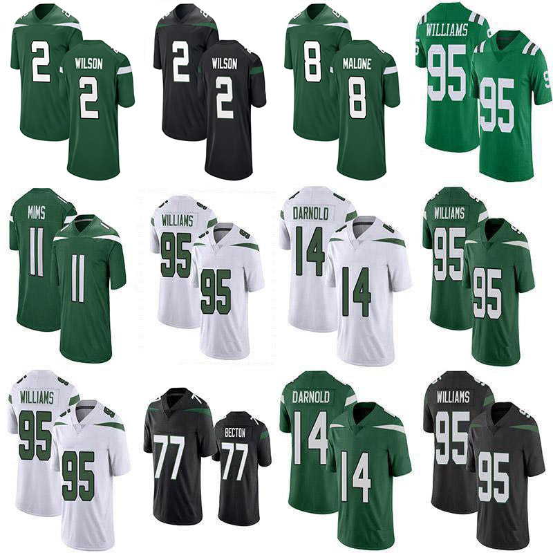 

2 Zach Wilson 8 Elijah Moore 77 Mekhi Becton Custom Football jerseys 11 Denzel Mims 95 Quinnen Williams 75 Alijah Vera-Tucker 12 Joe Namath 73 Klecko Michael Carter, Mens