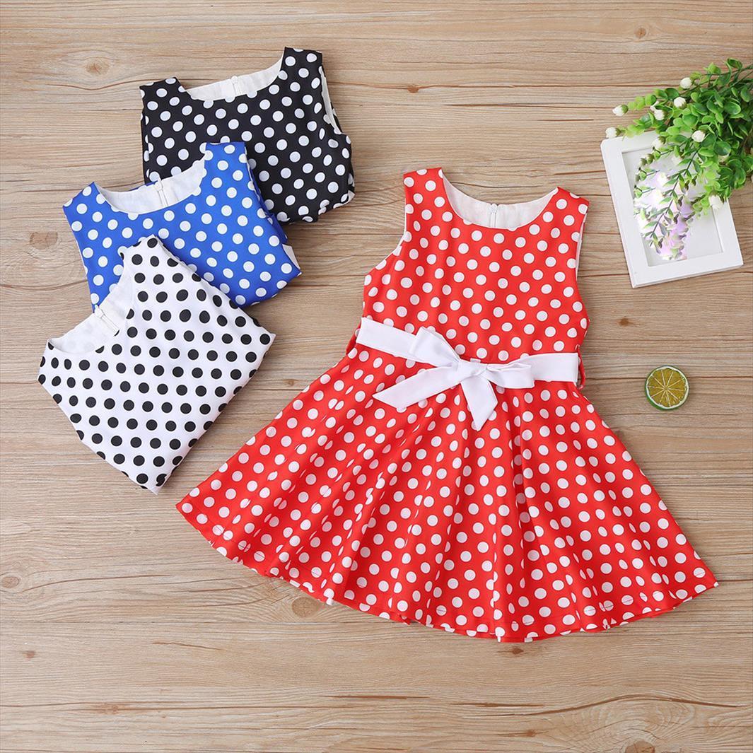 

simplicity cozy kids girls girl dresses vintage polka dot princess swing party lace up kiz cocuk elbise, Red;yellow
