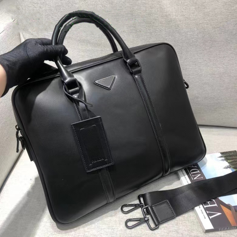 

designer Men Shoulder Briefcase Black Leather Handbag Business Laptop Bag Messenger Bags With Nameplates Totes Men's Luggage