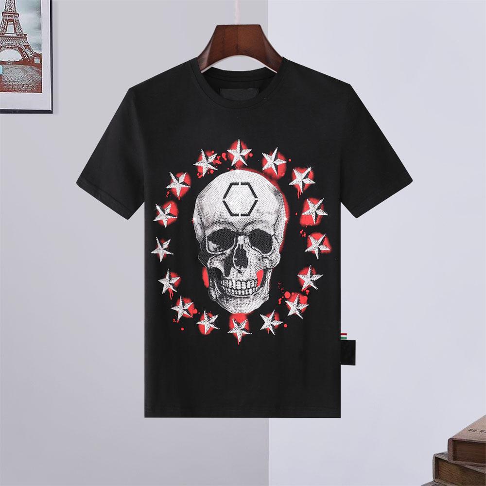 

21ss Tops Men Women Designer skull Diamond T Shirts Luxury herme tshirt Hoodies coats Shorts Tee Shirt jackets jeans Jersey shoes bags 12, White;black