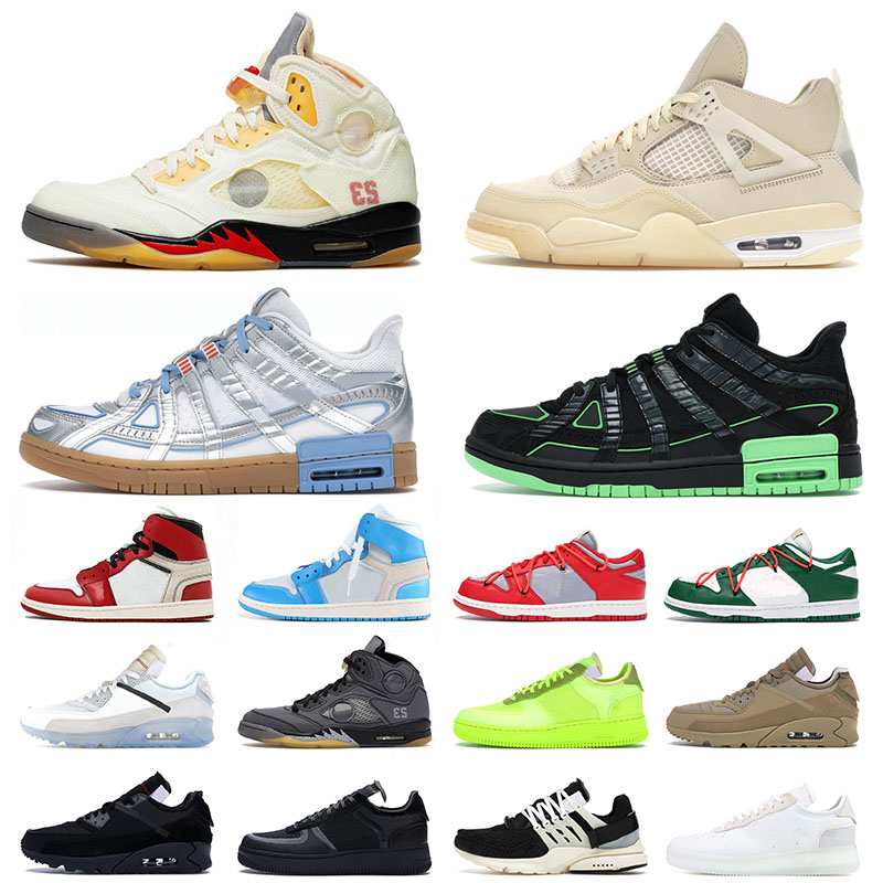 

OW x Jumpman 1 4 5 v Basketball Shoes For Mens Mca One University Golden Fire Red Sail Volt Black Sail Men Women Designer Sports Sneakers Tr