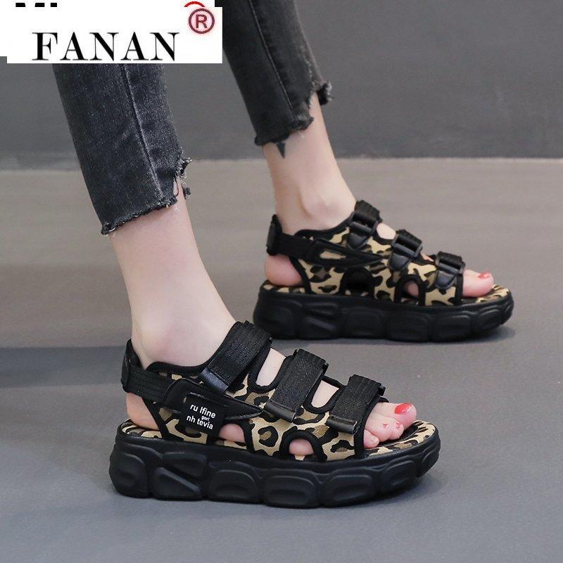 

Women's Shoes 2021 Fashion Summer Sandals Color-blocking Platform Open-toe Comfortable Simple Beach, Black