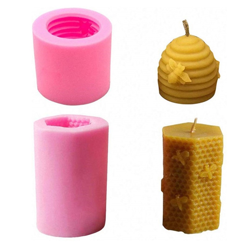 

3D Bee Shape Silicone Candle Mould Honeycomb Beehive Form for Candles Making Supplie Tool Handmade Diy Craft Wax Hives Mold 5456 Q2