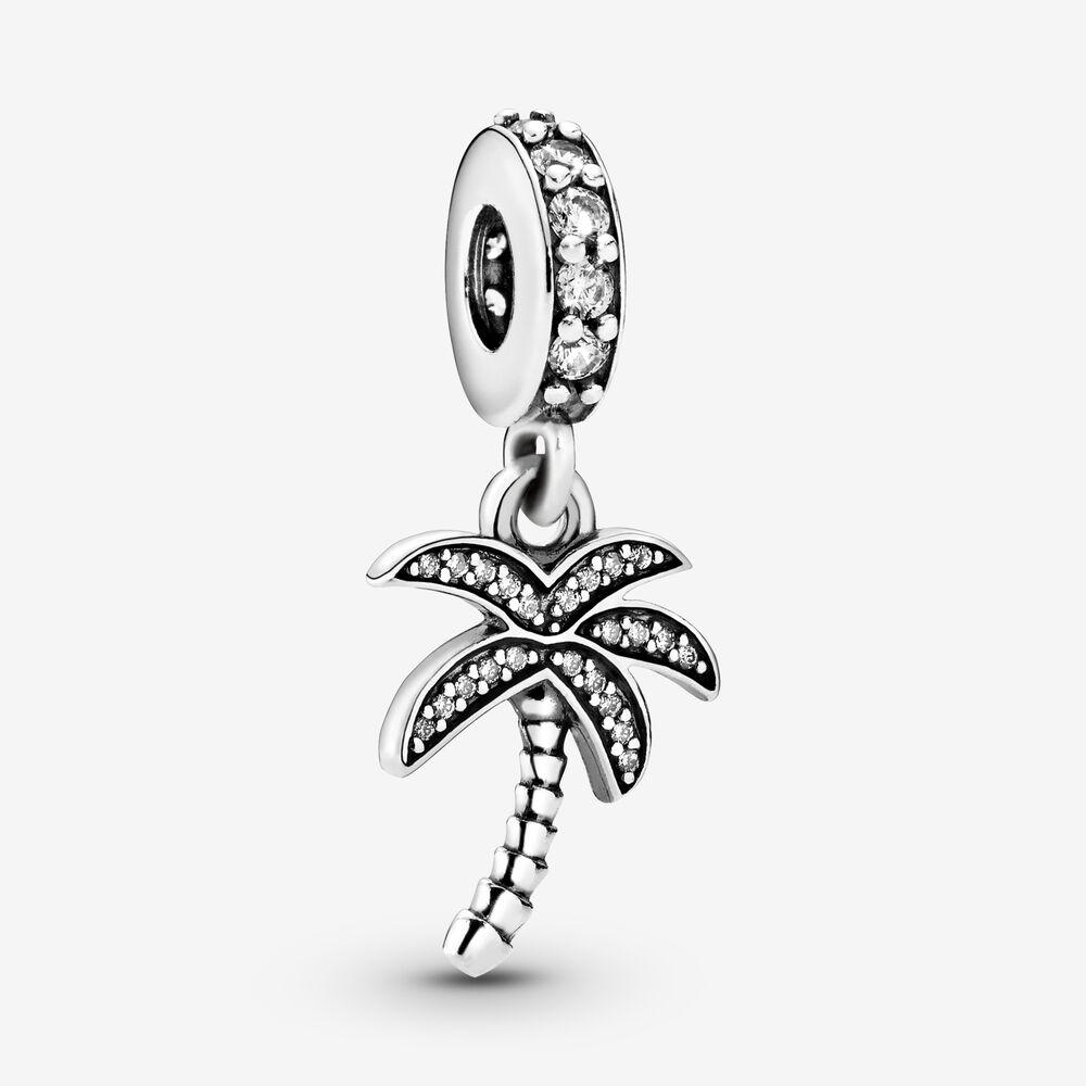 

100% 925 Sterling Silver Sparkling Palm Tree Dangle Charms Fit Pandora Original European Charm Bracelet Fashion Women DIY Jewelry Accessories