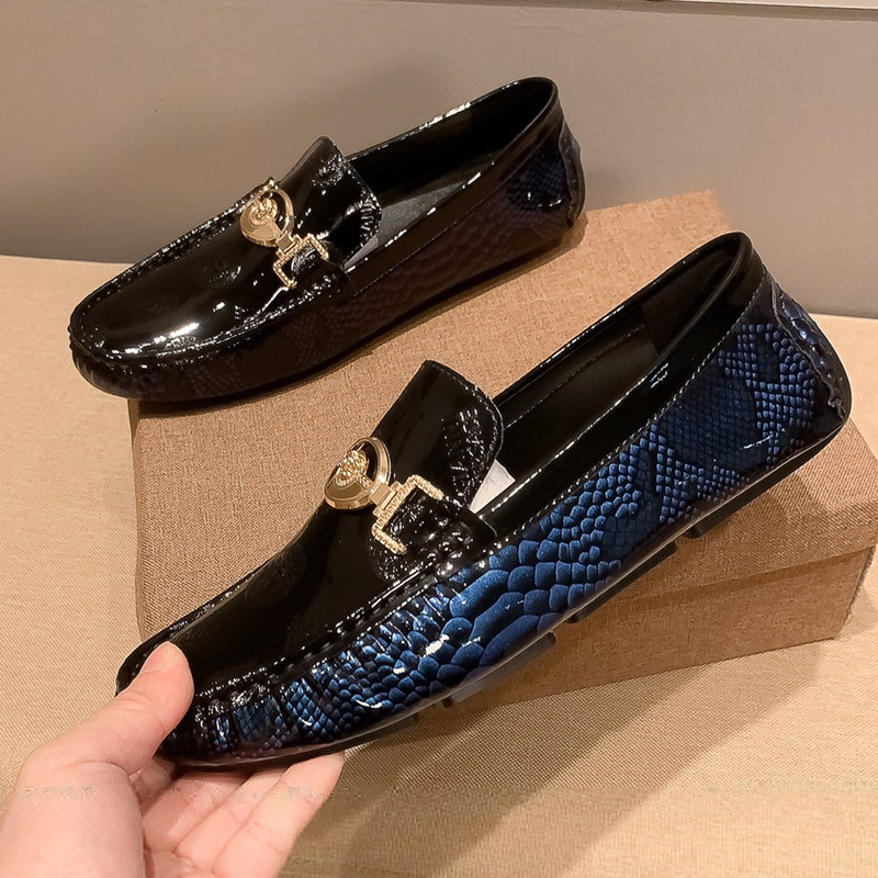 

Fashion leather shoes designer all-match breathable soft sole dress shoes, Blue