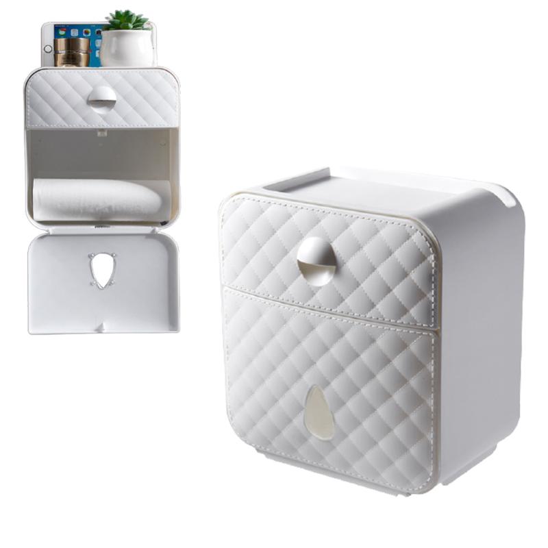 

Tissue Boxes & Napkins HPDEAR Adhesive Toilet Paper Holder, Wall-Mounted Multi-Function Bathroom Waterproof Storage Box For Bath