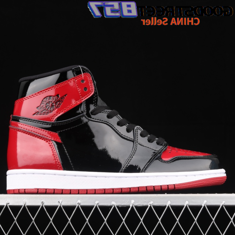 

Shoes 1 1s High OG Bred Patent Basketball Men Women Black Red Sport Sneakers Chaussures, Bubble wrap packaging